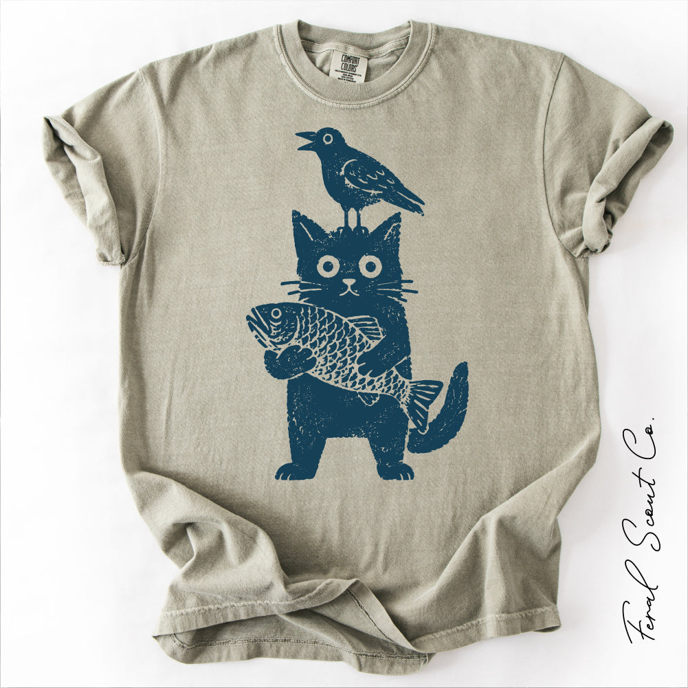 Cat Crow Fish Tshirt