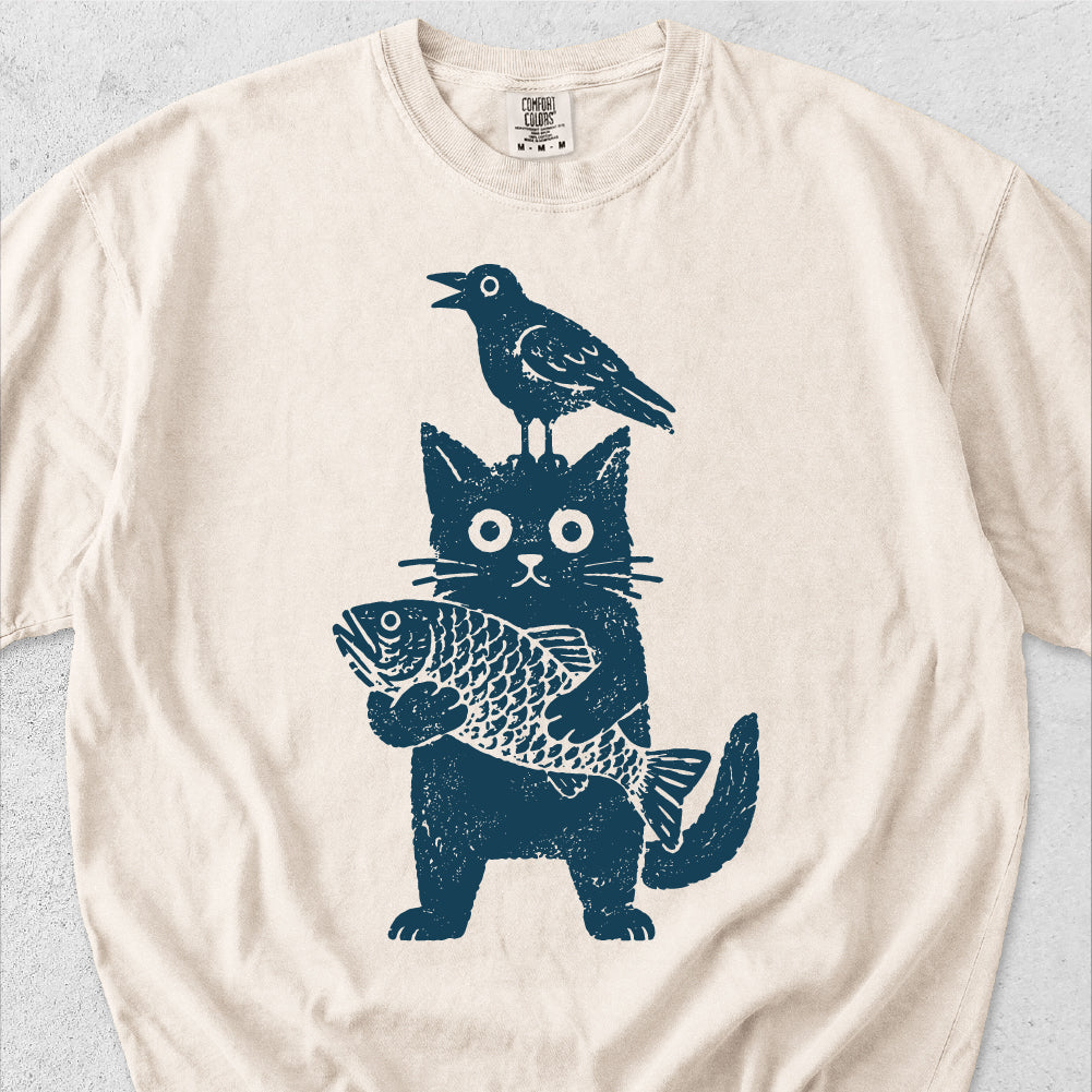 Cat Crow Fish Tshirt