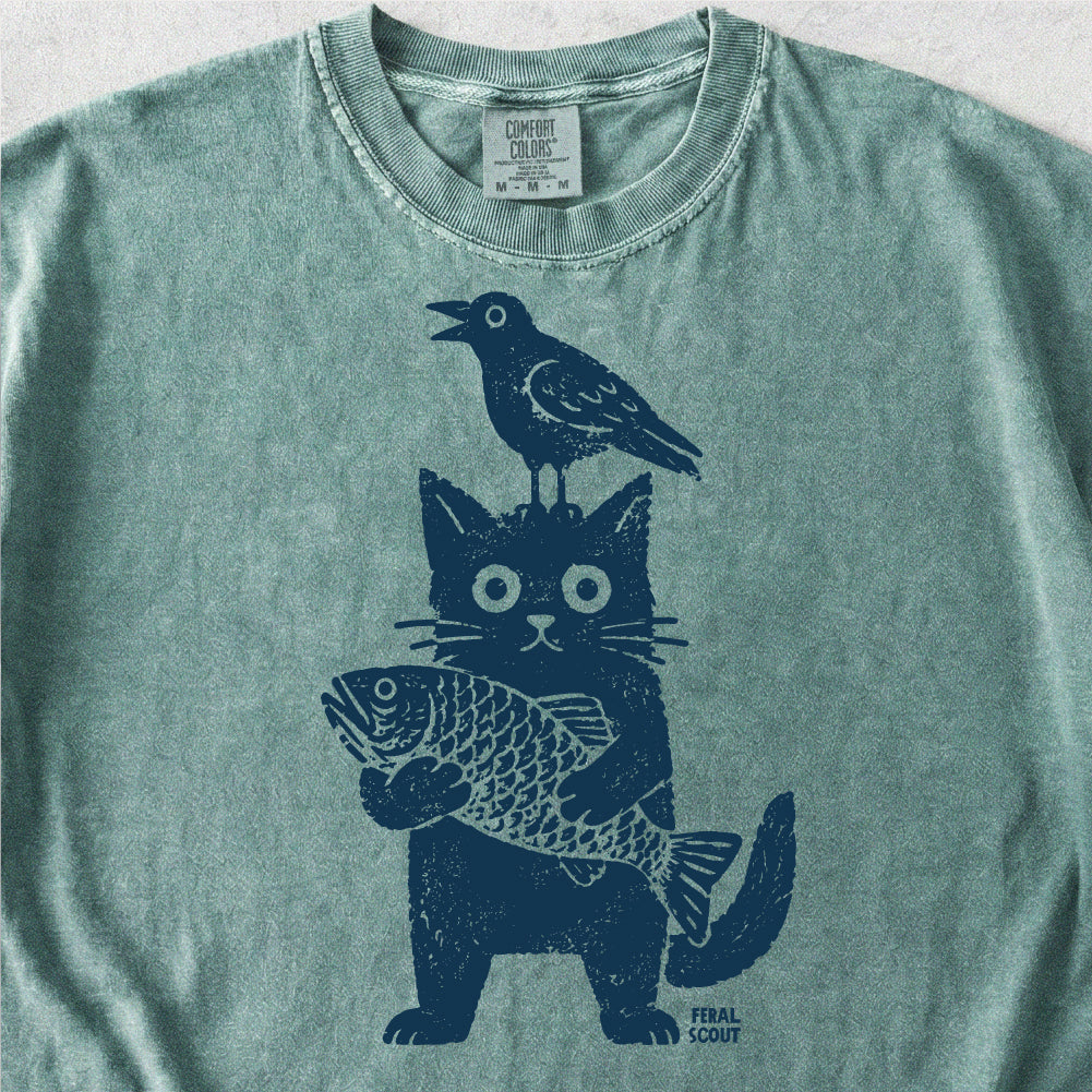 Cat Crow Fish Tshirt