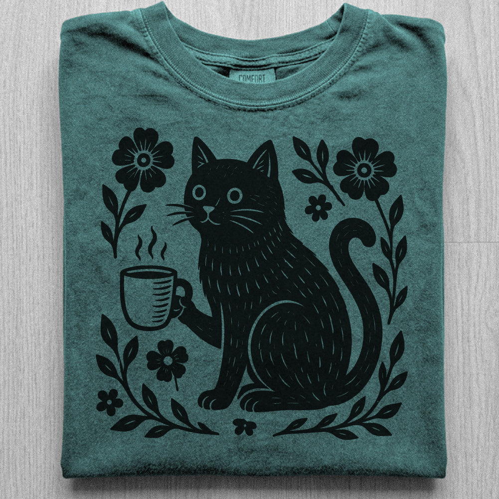 Black Cat Coffee Tshirt