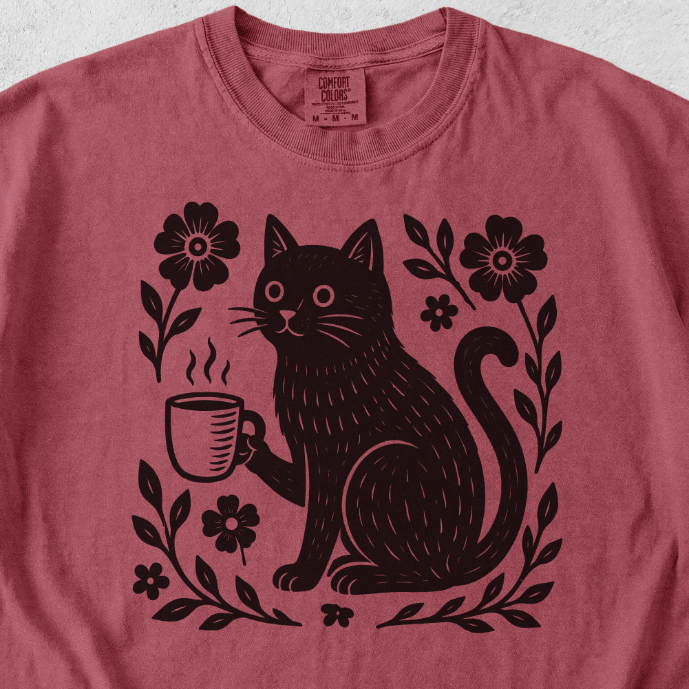 Black Cat Coffee Tshirt
