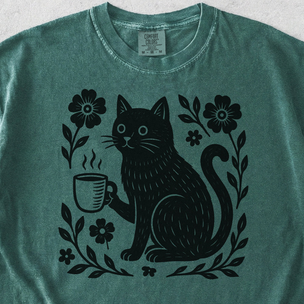 Black Cat Coffee Tshirt