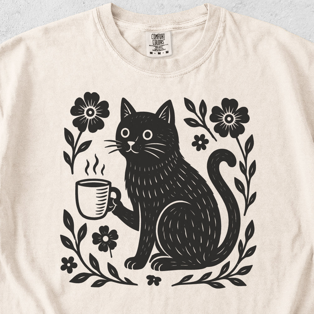 Black Cat Coffee Tshirt