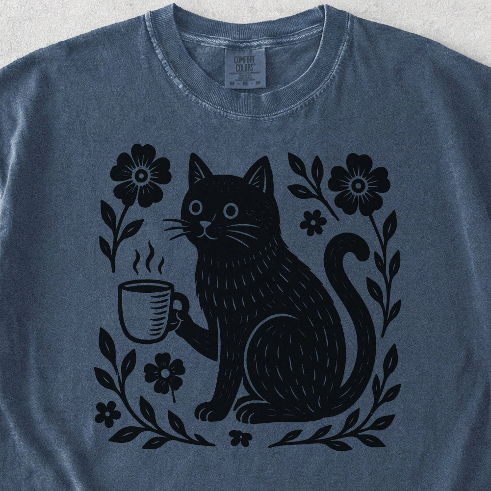 Black Cat Coffee Tshirt