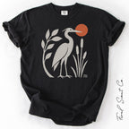 Folk Art Blue Heron Tshirt
