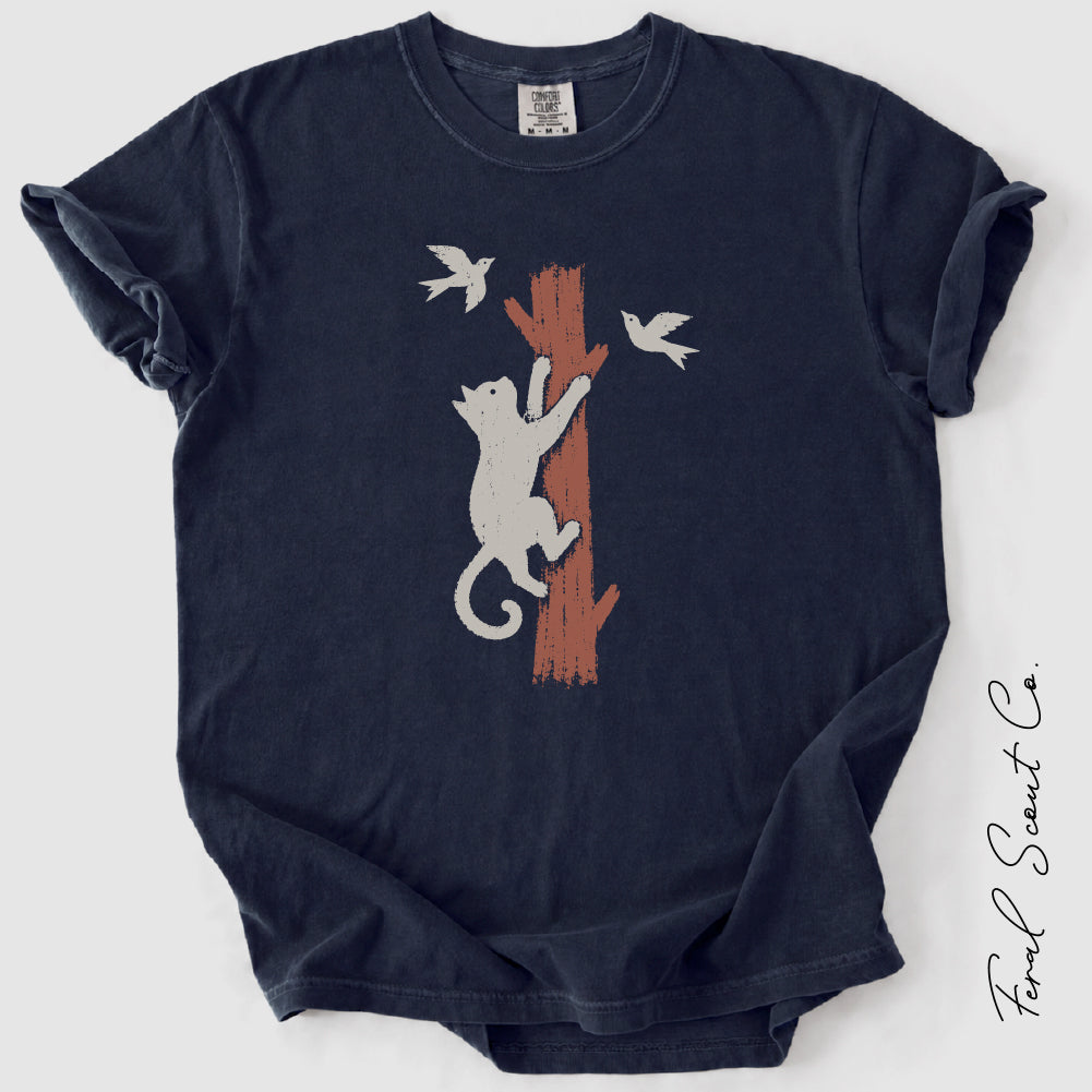 Cat Climbing Tree Tshirt