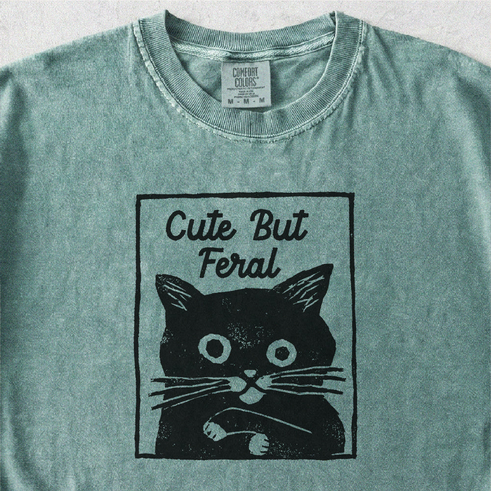 Feral Black Cat Tshirt