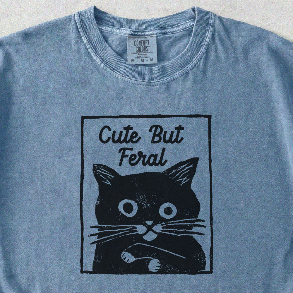 Feral Black Cat Tshirt