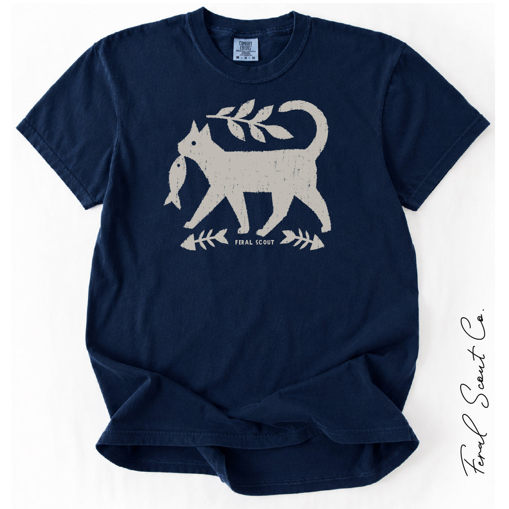 Folk Art Cat Tshirt