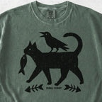 Folk Cat Crow Fish Tshirt