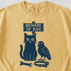 Beware of Dog Cat Crow Tshirt
