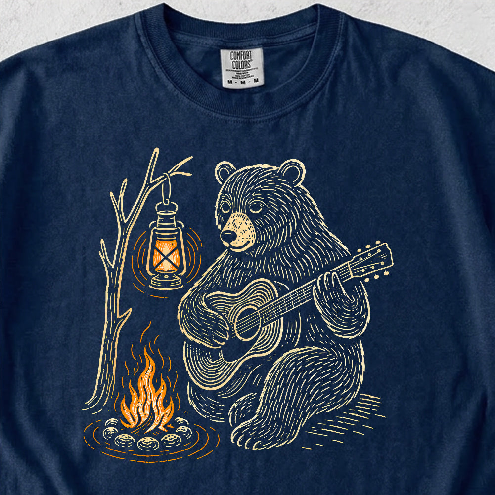 Bear Guitar Campfire Tshirt