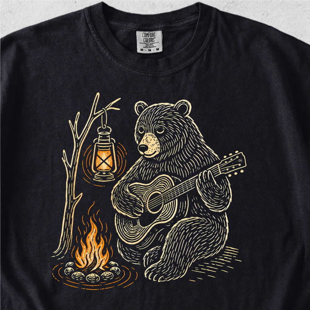 Bear Guitar Campfire Tshirt