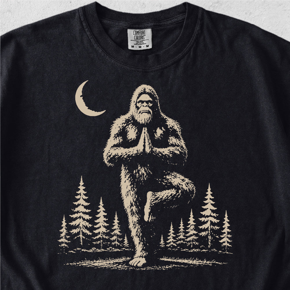 Bigfoot Yoga Tree Pose Tshirt
