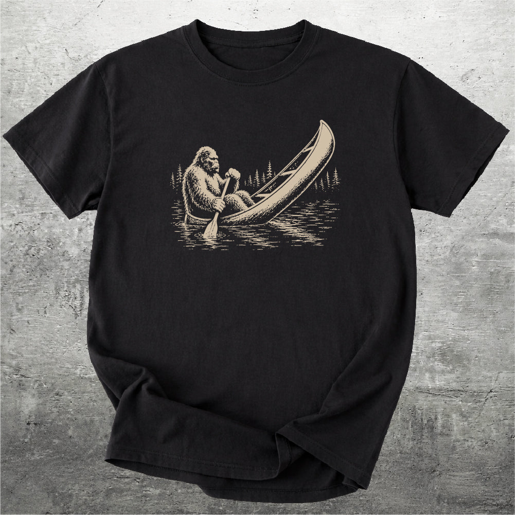 Bigfoot In Canoe Tshirt