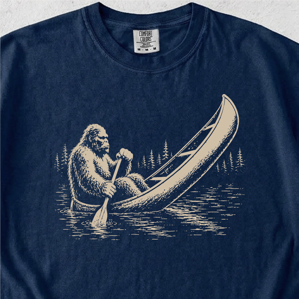 Bigfoot In Canoe Tshirt