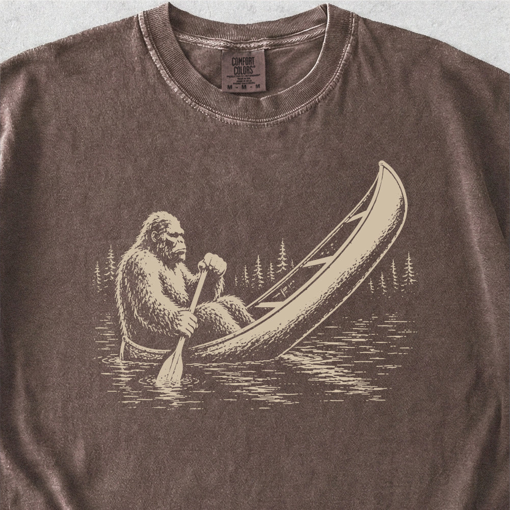 Bigfoot In Canoe Tshirt