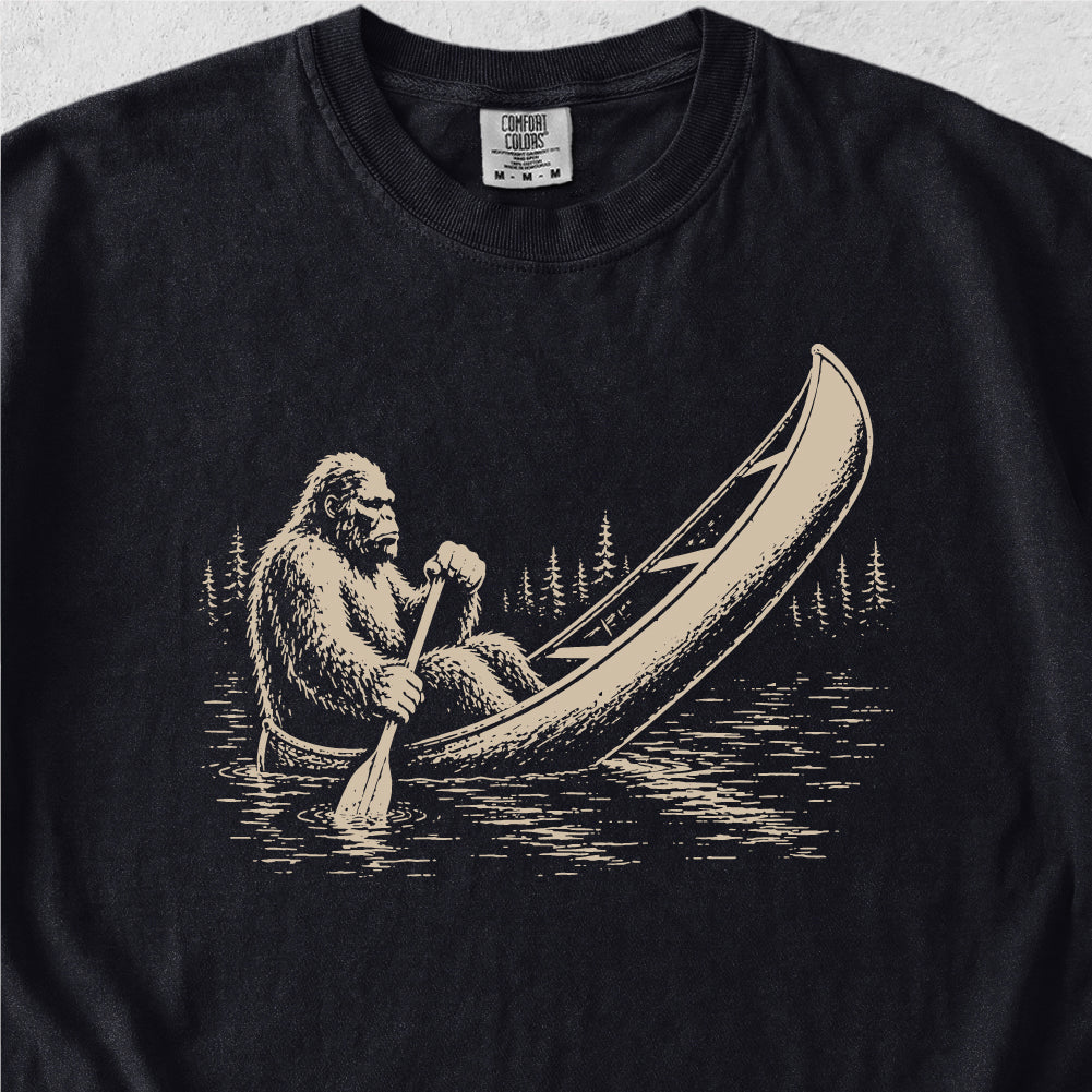 Bigfoot In Canoe Tshirt