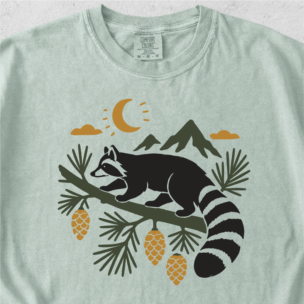 Raccoon On Branch Tshirt