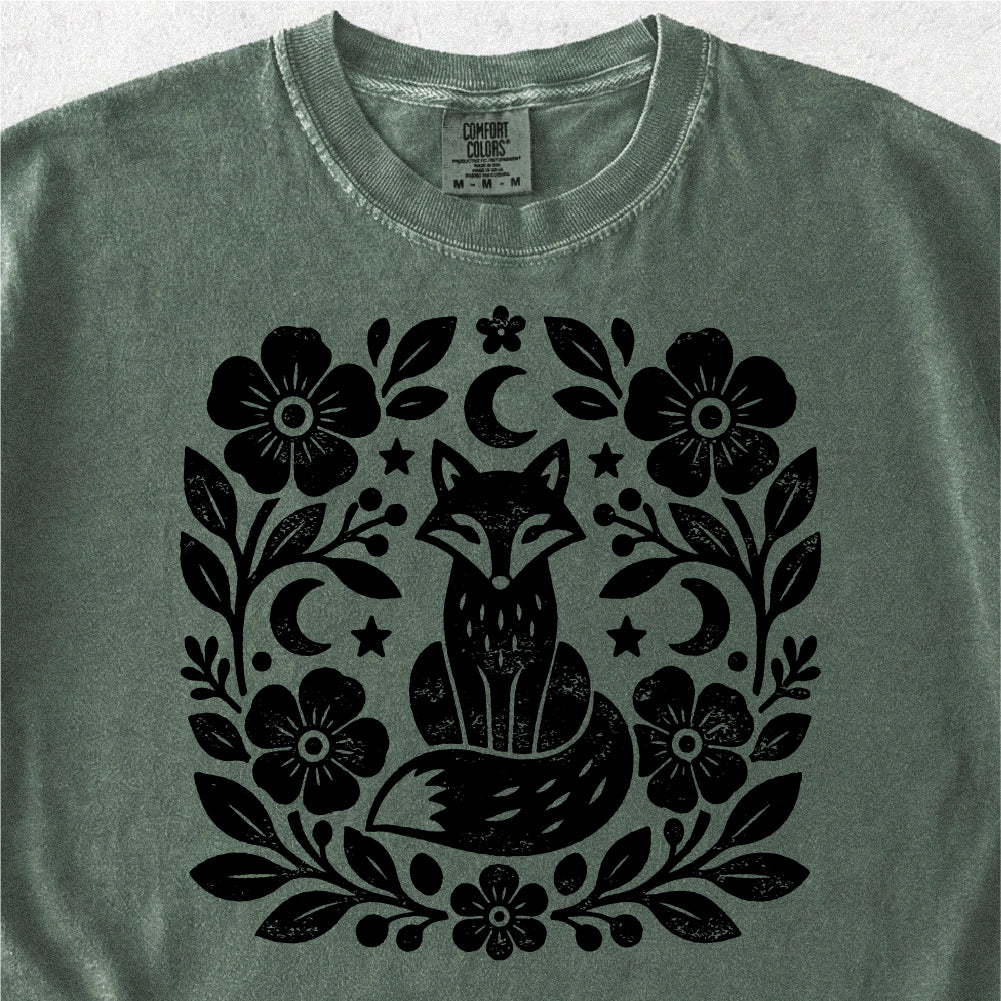 Floral Fox Folk Tshirt