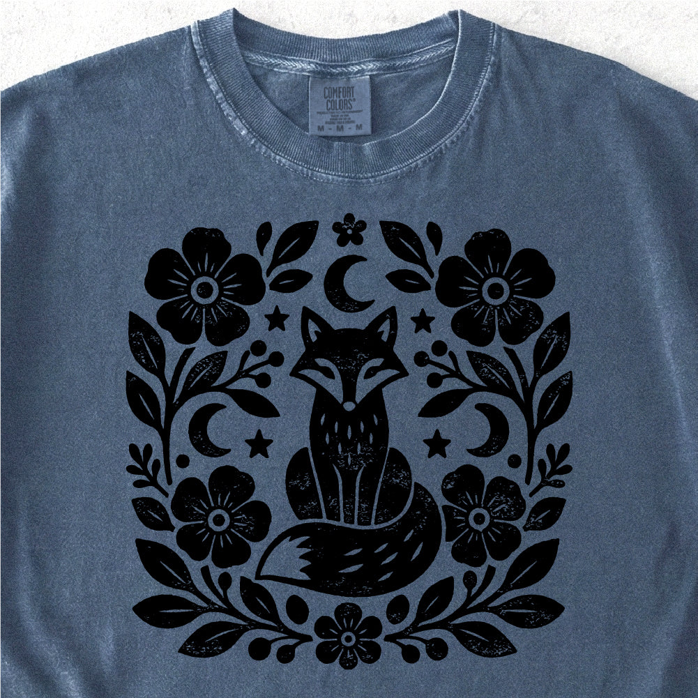 Floral Fox Folk Tshirt