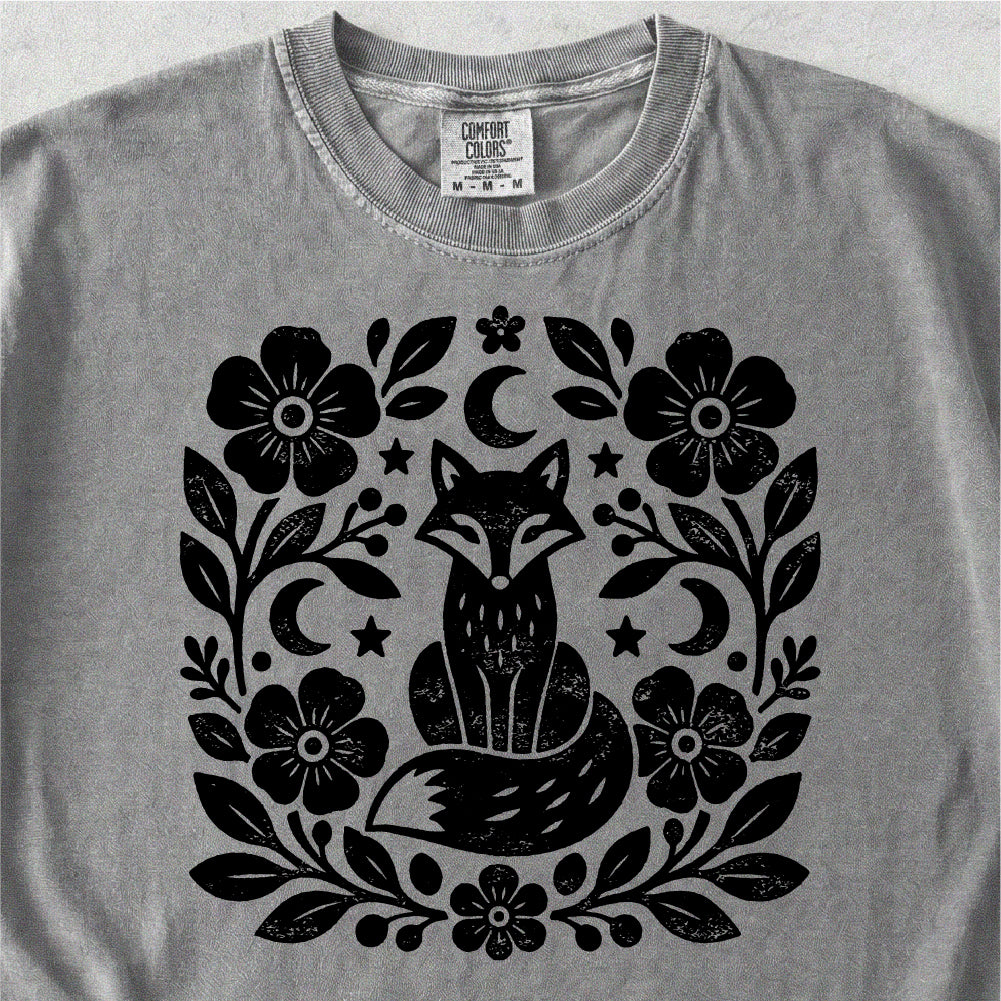 Floral Fox Folk Tshirt