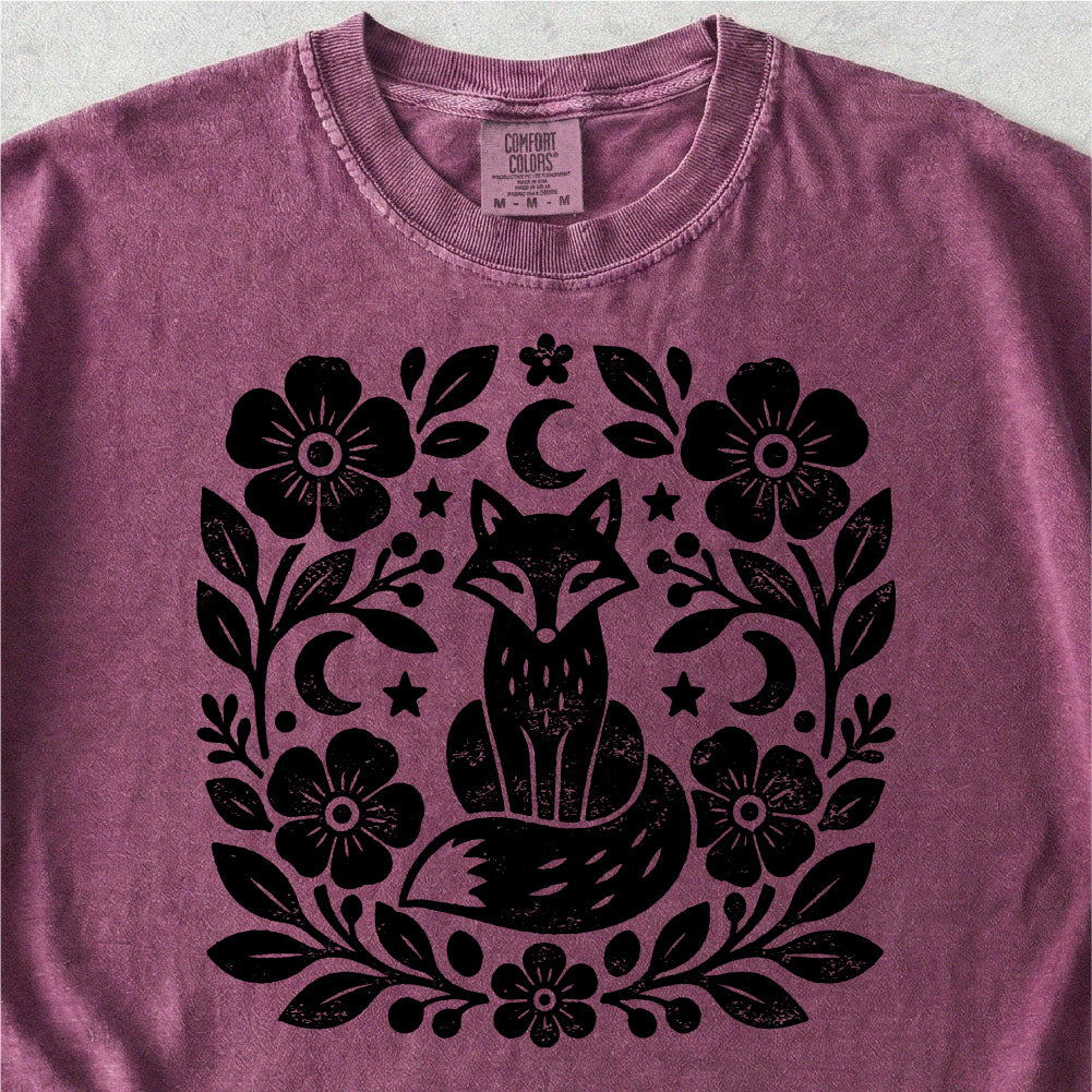 Floral Fox Folk Tshirt