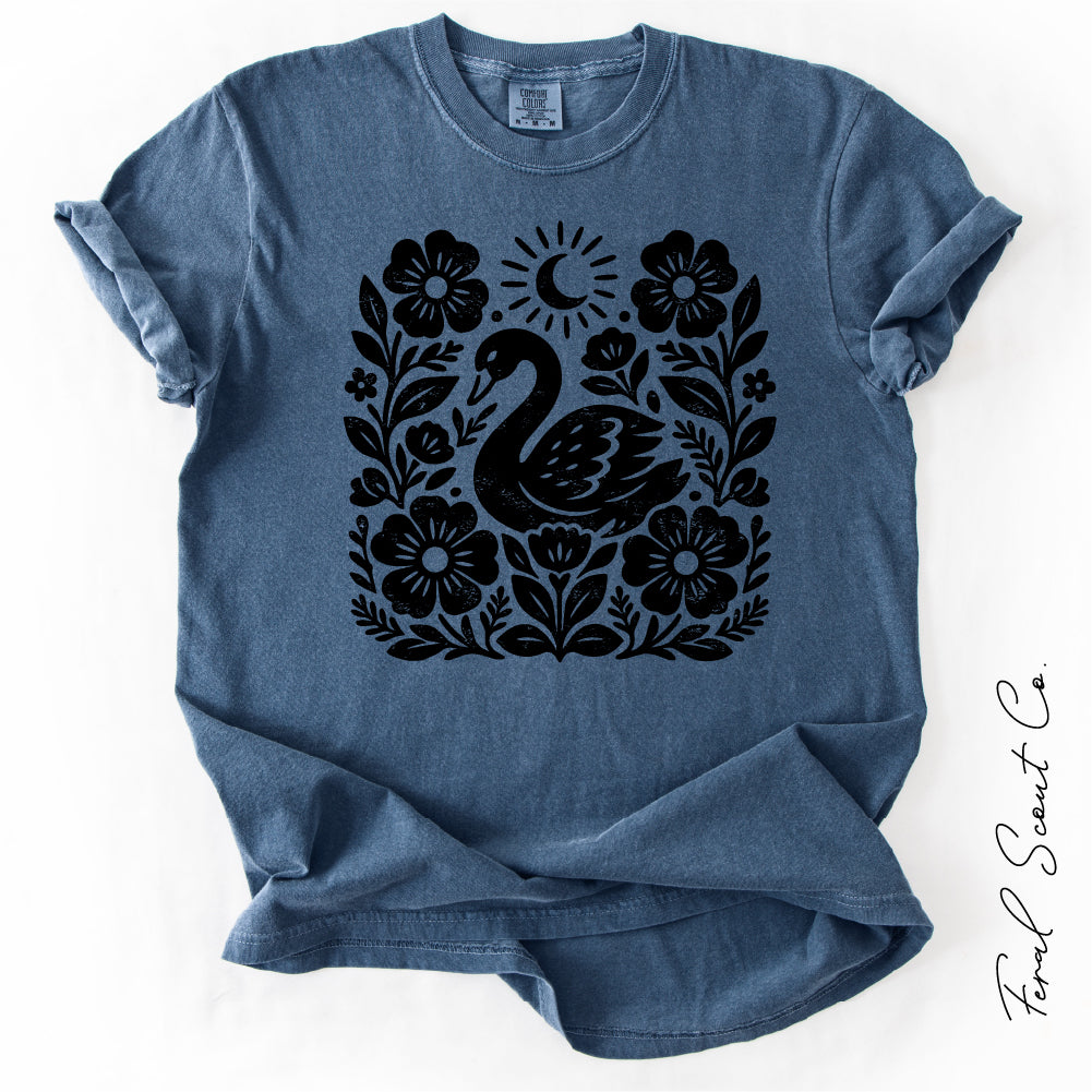 Swan Floral Tshirt