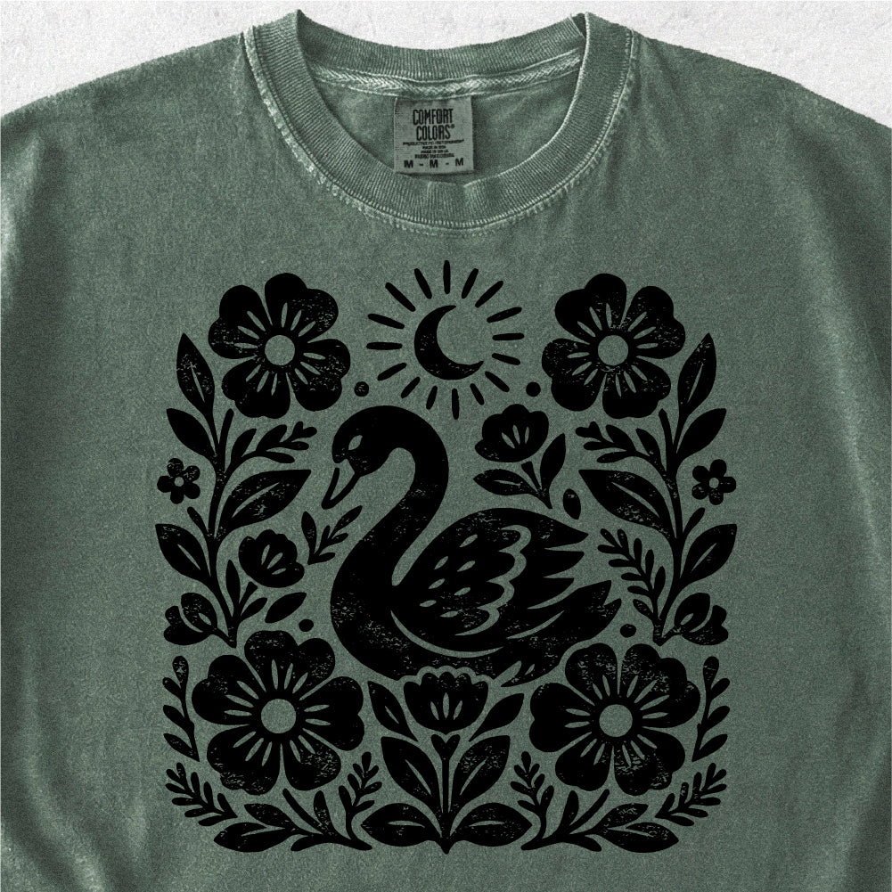 Swan Floral Tshirt