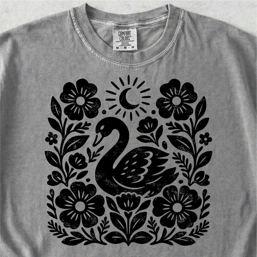 Swan Floral Tshirt