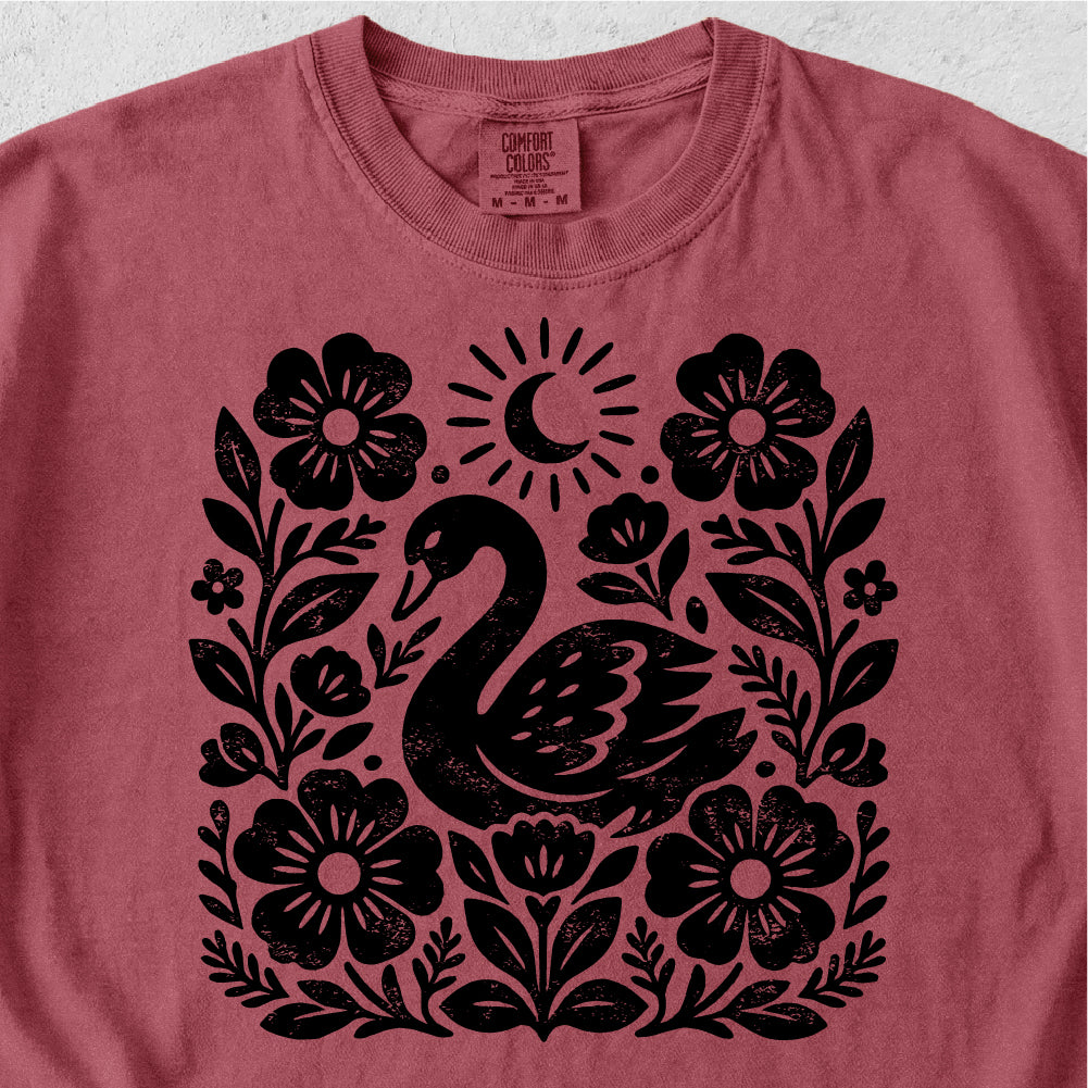 Swan Floral Tshirt