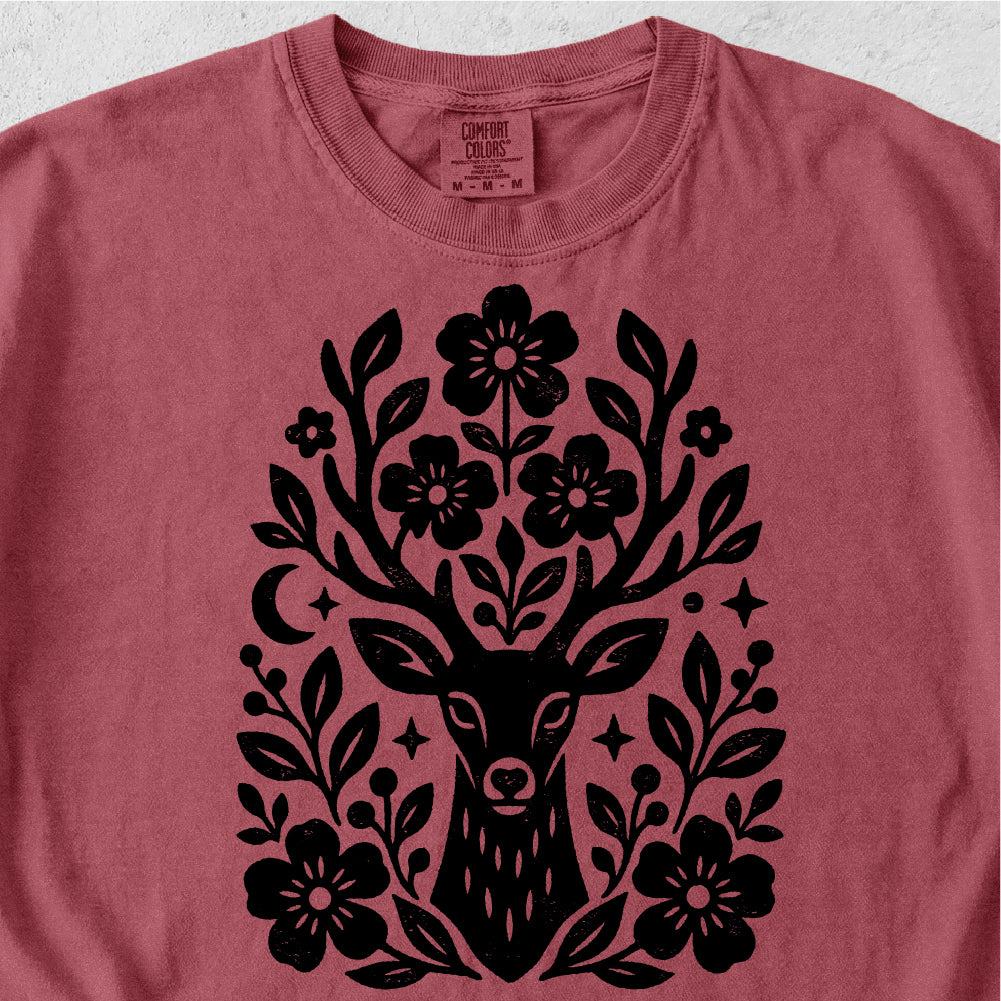 Floral Deer Tshirt