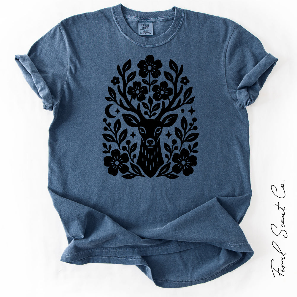 Floral Deer Tshirt