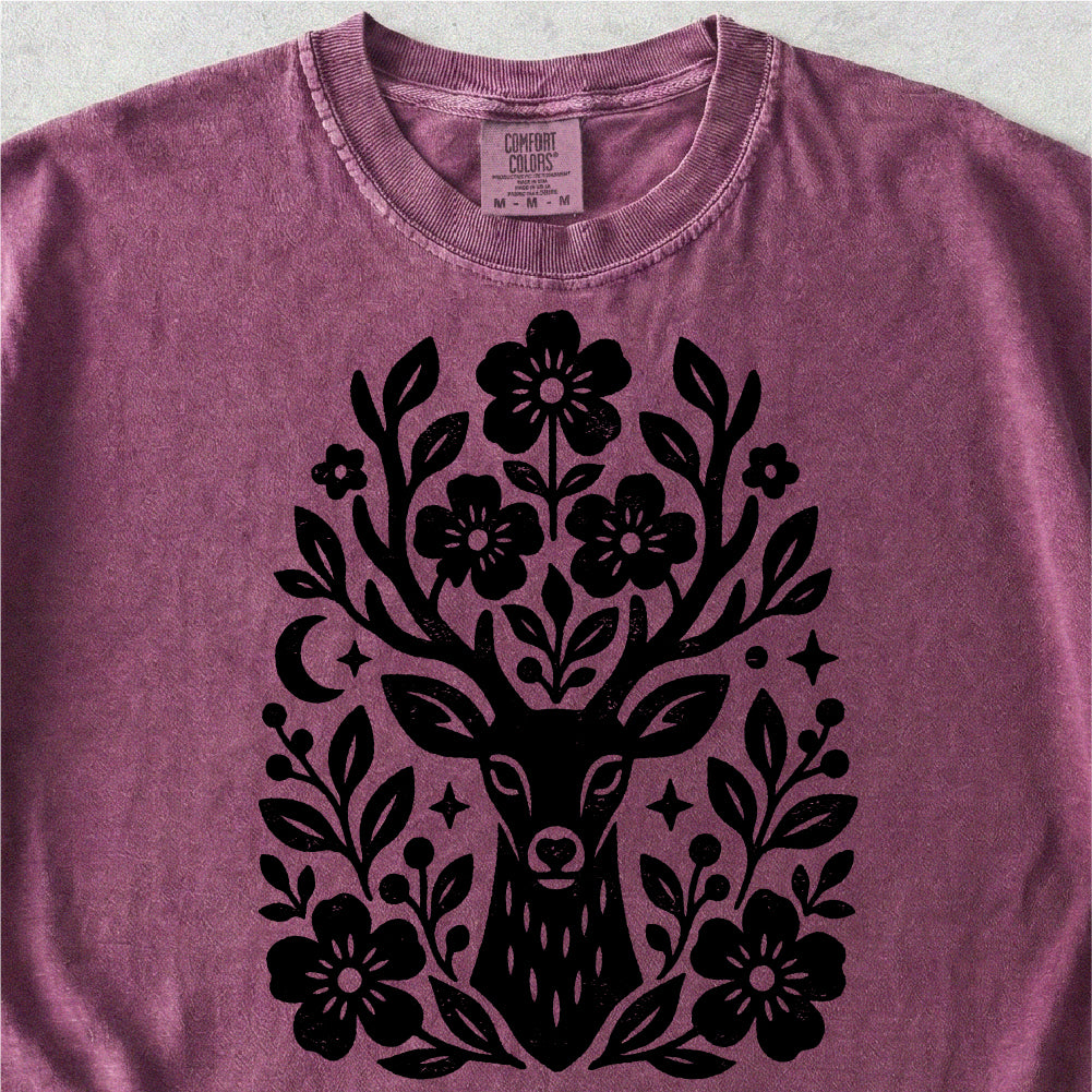 Floral Deer Tshirt