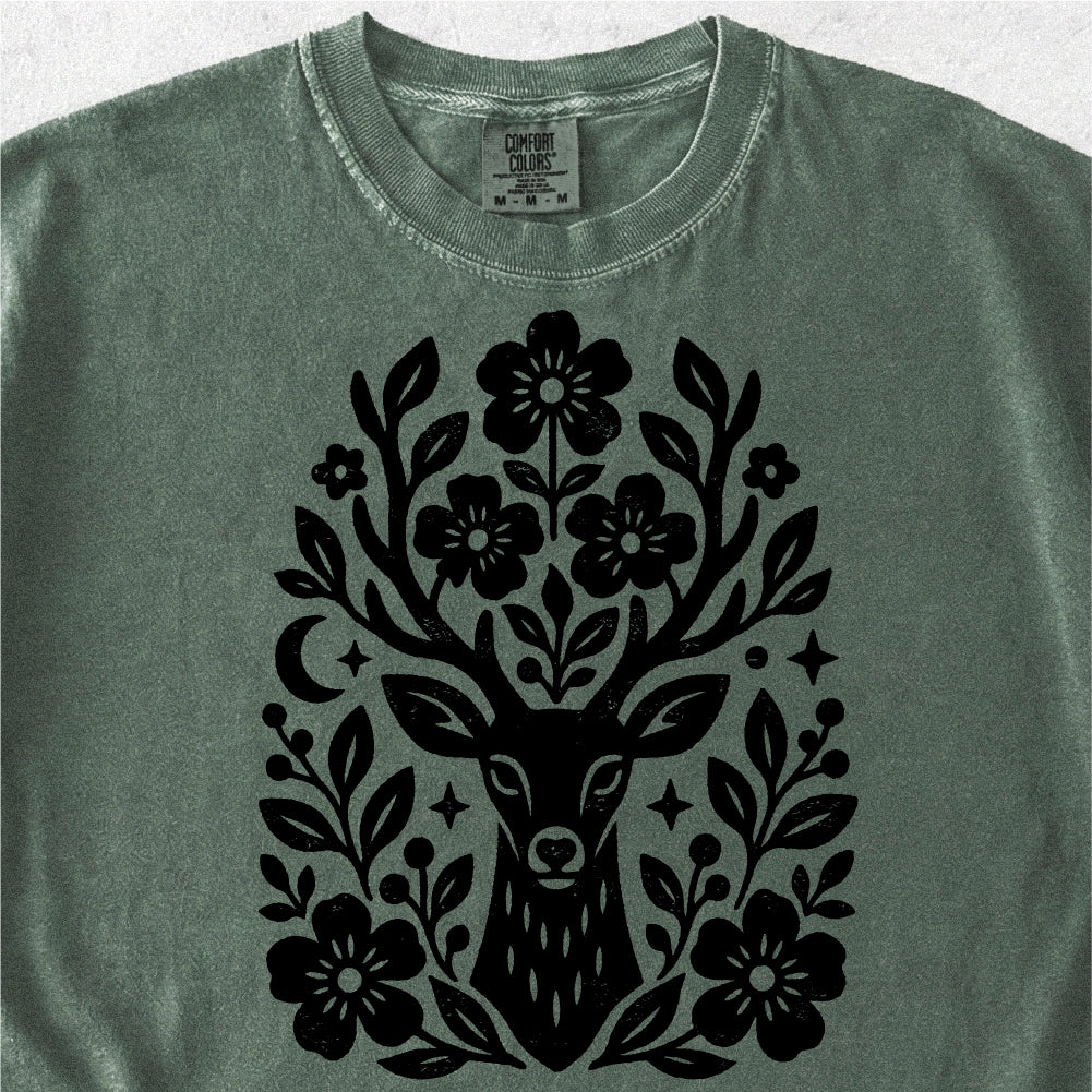 Floral Deer Tshirt