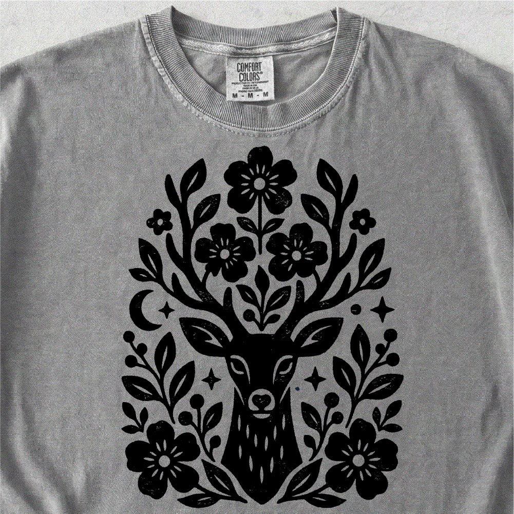 Floral Deer Tshirt