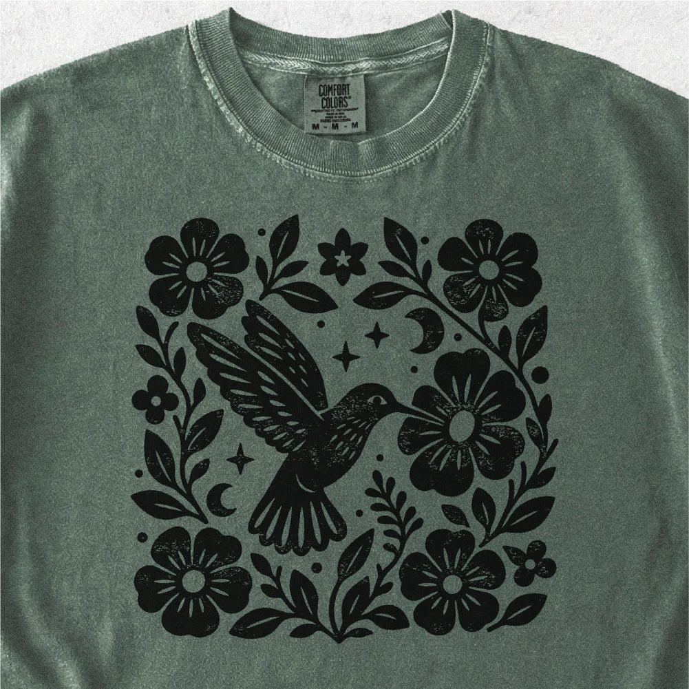 Hummingbird Floral Tshirt