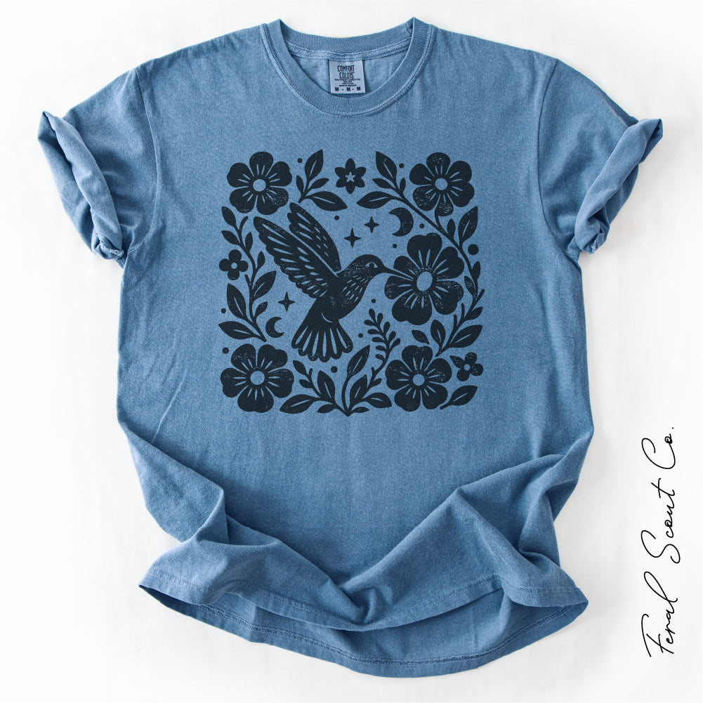 Hummingbird Floral Tshirt