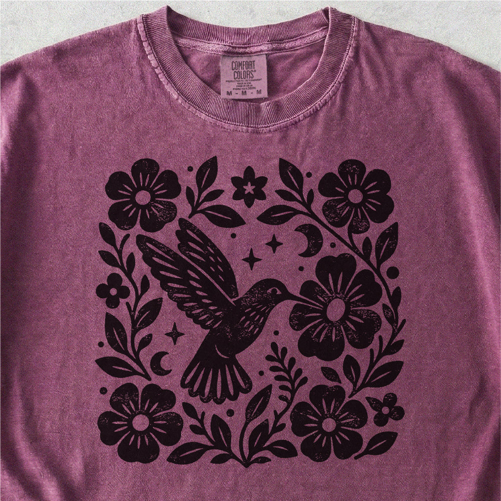 Hummingbird Floral Tshirt