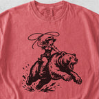 Cowgirl Riding Grizzly Tshirt