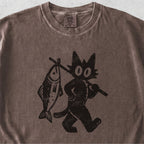 Cat With Fish Tshirt