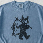 Cat With Fish Tshirt