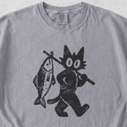 Cat With Fish Tshirt