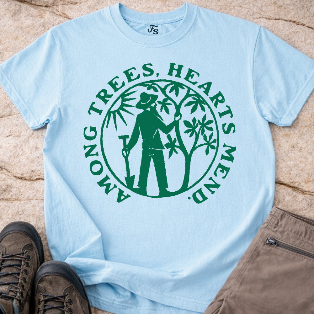 Among Trees Hearts Mend Tshirt