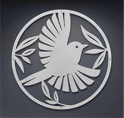 Bird Circular Steel Cut Sign