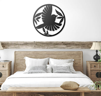 Bird Circular Steel Cut Sign