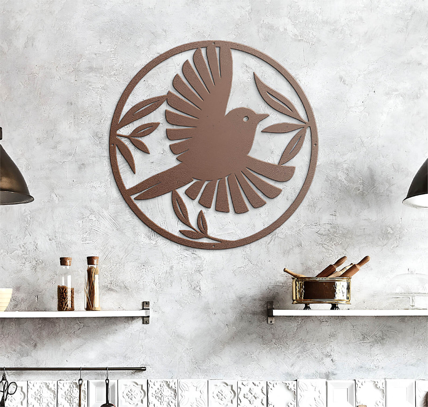 Bird Circular Steel Cut Sign