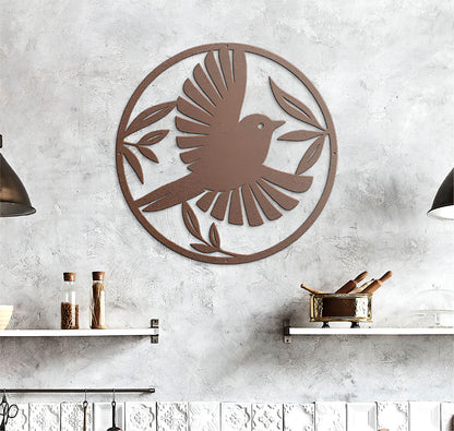 Bird Circular Steel Cut Sign