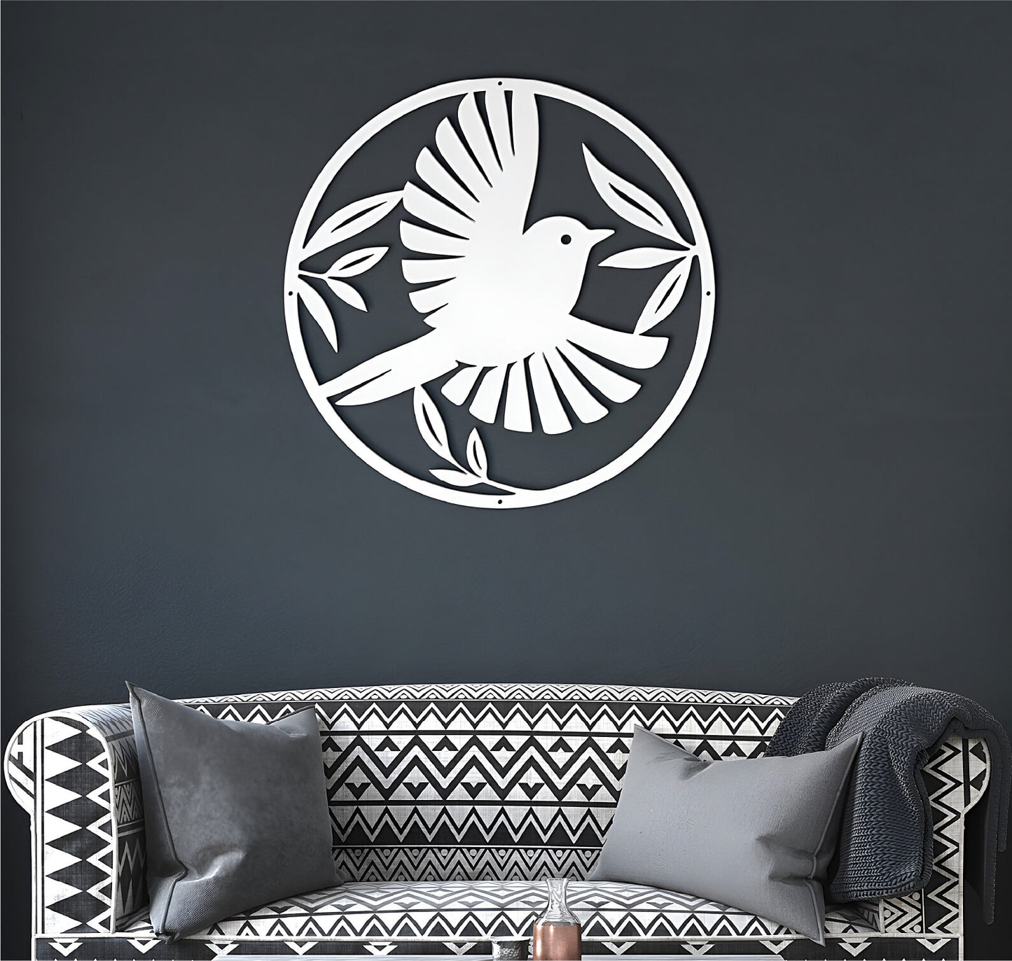 Bird Circular Steel Cut Sign