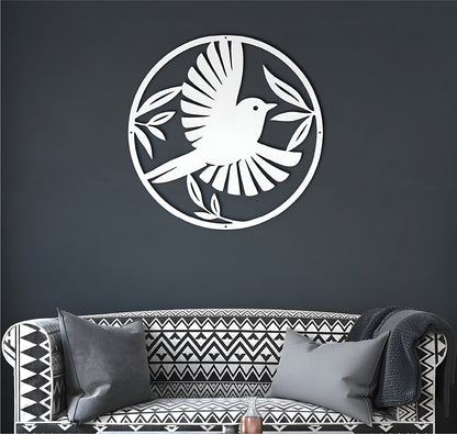 Bird Circular Steel Cut Sign
